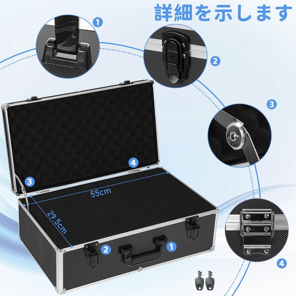 TORIBIO Алюминиевый кейс для инструментов с блоком Защитный инструмент DIY Атташе с алюминиевым Прецизионный инструмент Специальное хранилище x x см Подушка, Кейс, Кейс,