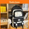 Capacity Big Simple Backpack With Transparent Compartments And Letter Decor