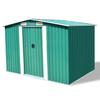 VidaXL Storage Shed for Garden Metal Green 257 X 205 X 178 Cm