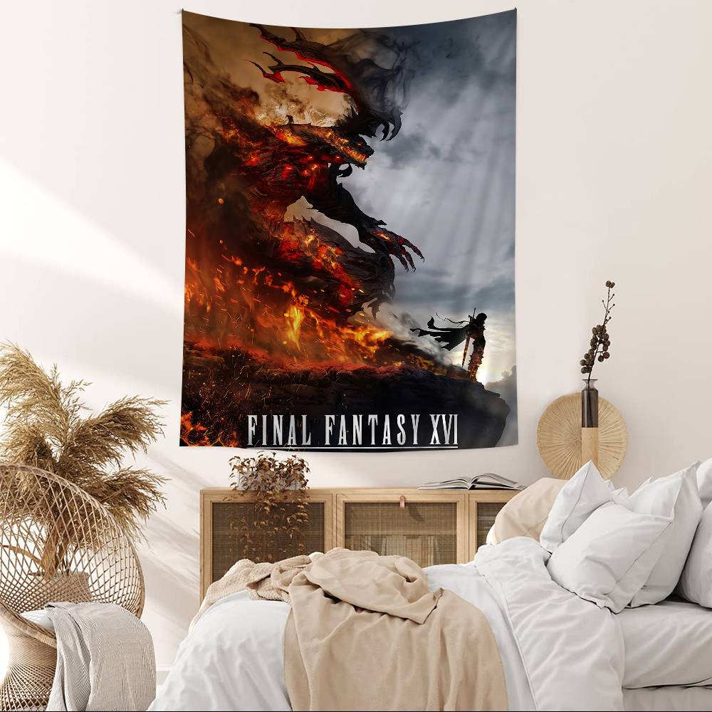 Серия Final Fantasy Игровое Аниме Гобелен Хиппи Цветок Ковры для Стен Декор Комнаты Общежития Настенное Украшение Домашний Декор