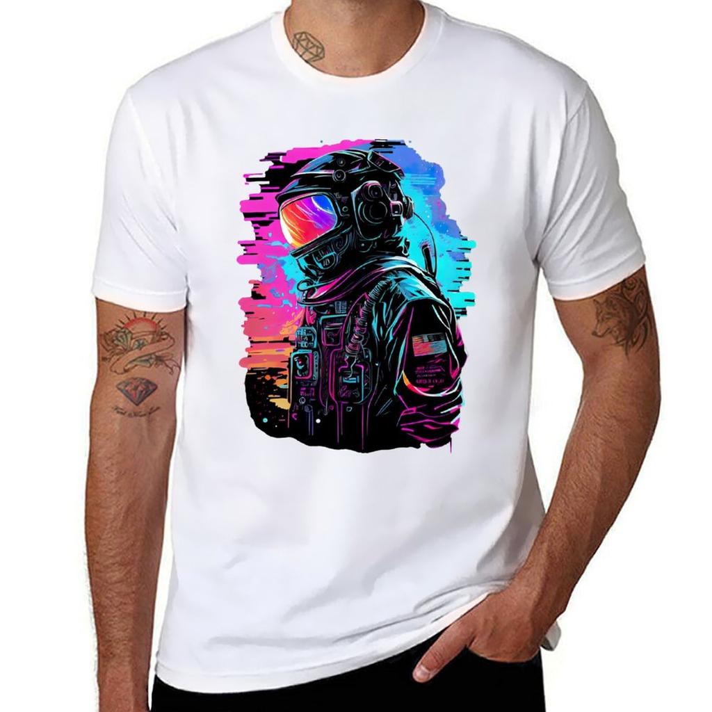 Synthwave Retrowave Astronaut Retro Graphic Tshirt Holiday Lightweight Tshirt