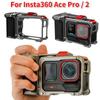 Клетка-кролик для камеры быстрого снятия Insta360 Ace Pro/2 с крышкой для объектива Эргономичная клетка для экшн-камеры Удобная рукоятка Рамка для камеры