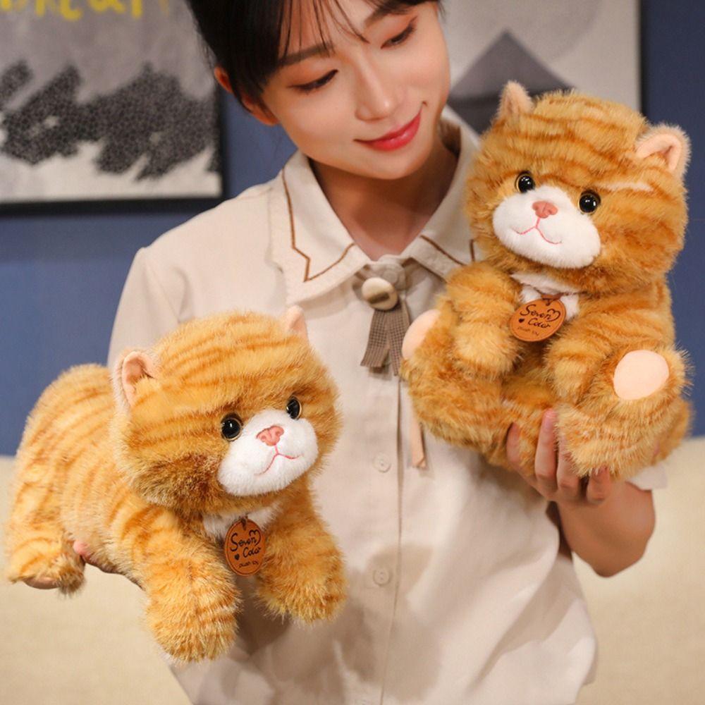Stuffed Doll Simulation Cat Plush Toys Fluffy Animal Cartoon Kitty Dolls Car Decor