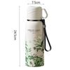 Stainless Steel Travel Mug with Filter Thermal Cup Sports Kettle Flower Pattern Thermos Bottle  Car