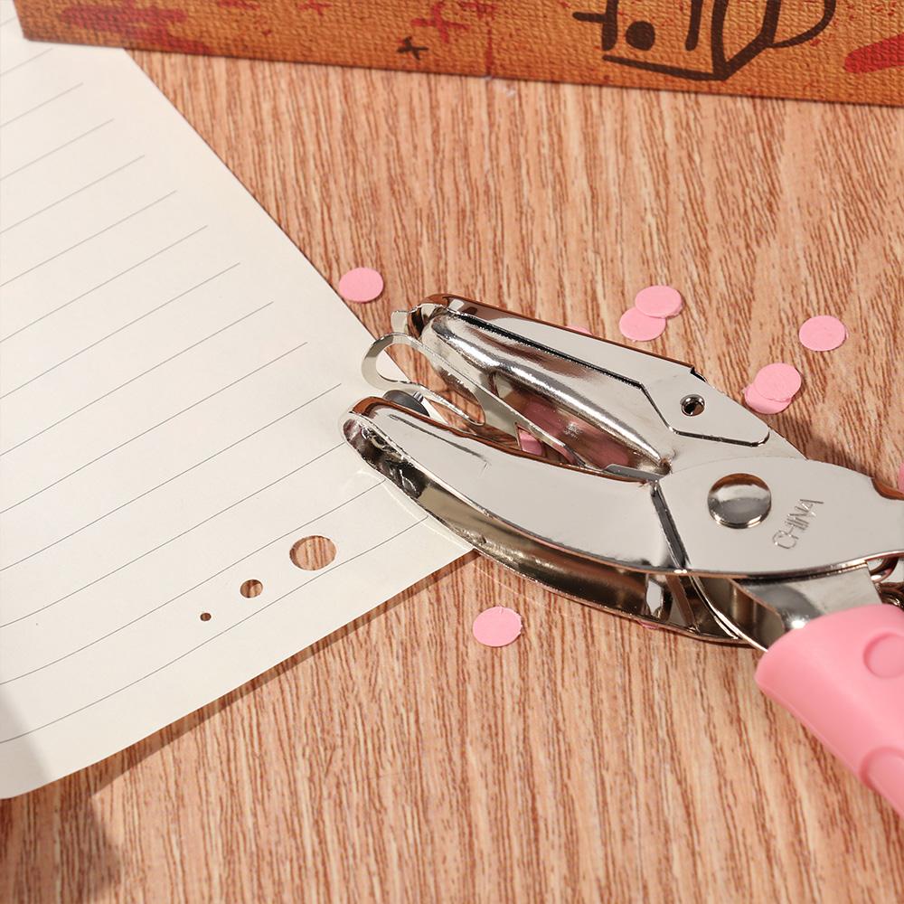 Handle Heart Circle Shape Binding Stationery Hole Punch Single Hole Hand Tool Paper Cutter