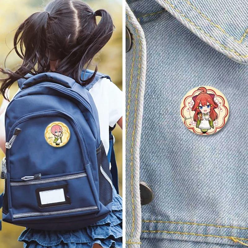 32/44/58MM Anime Ichika Nino Miku Yotsuba Itsuki Badge Cartoon Round DIY Brooch for Clothing Backpack Coat Decorative Accessories
