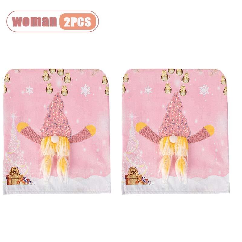1-4 шт. Рождественский гном чехол на стул с подсветкой розовый праздничный чехол на сиденье для декора обеденного стола домашняя вечеринка подарок аксессуар