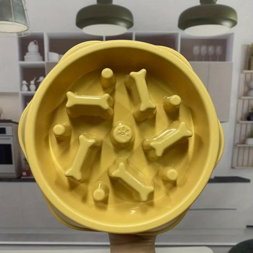 New Large Capacity Slow Feeder Pet Bowl for Dog and Cat - Anti Slip, Non-choking Design for Anxiety Relief - Slow Food Feeding P
