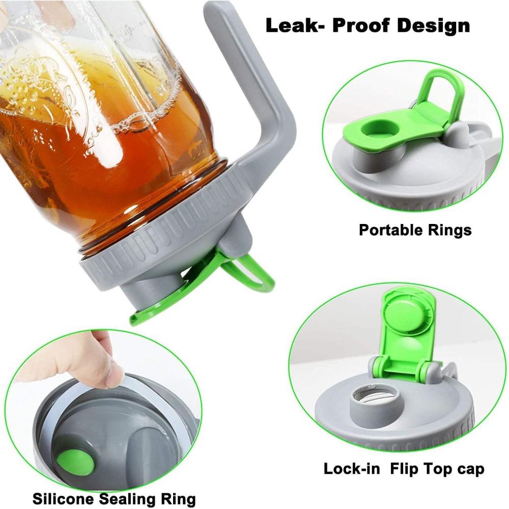 Flip Cap Wide Mouth Mason Jar Lids Plastic Jar Lids With Handle   Wide Mouth Mason Jar