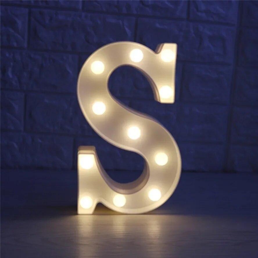 Alphabet Letter LED Lights Luminous Number Lamp Battery Warm Night Light for Home Wedding Birthday Christmas Party Decoration
