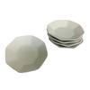 Kamidana No Sato Octagonal Unglazed Plates, 3-inch, Set of 5 [Salt Set] White