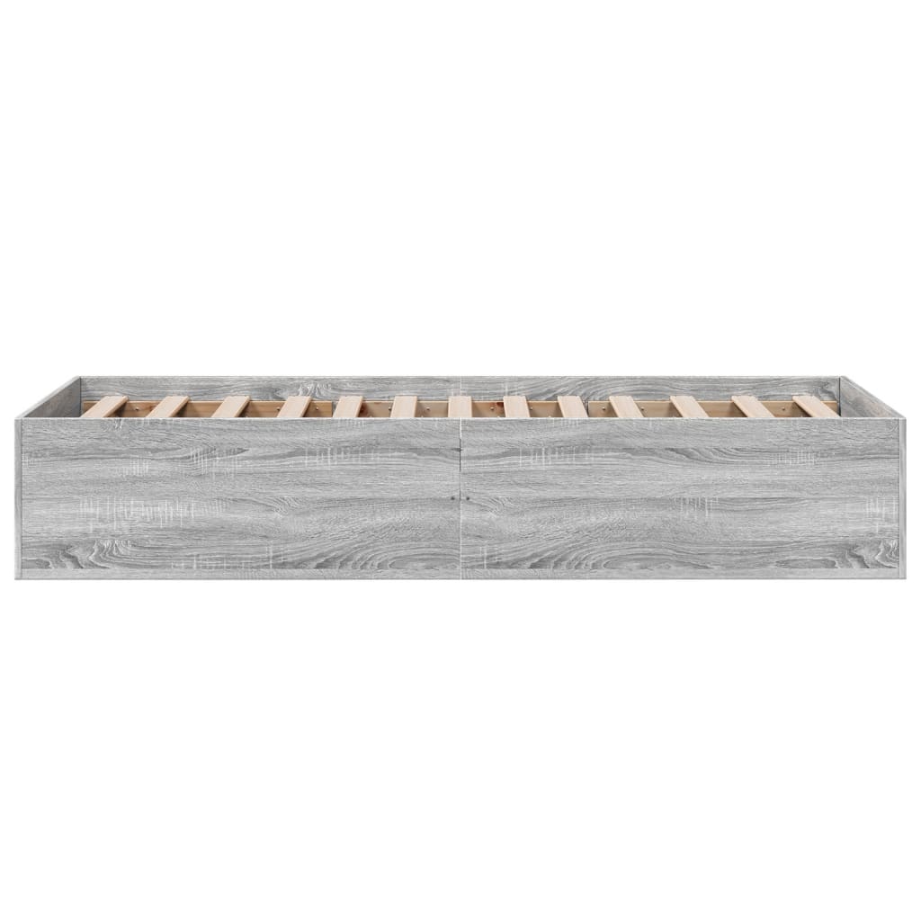 Bed Frame Grey Sonoma 100 x 200 cm Engineered Wood