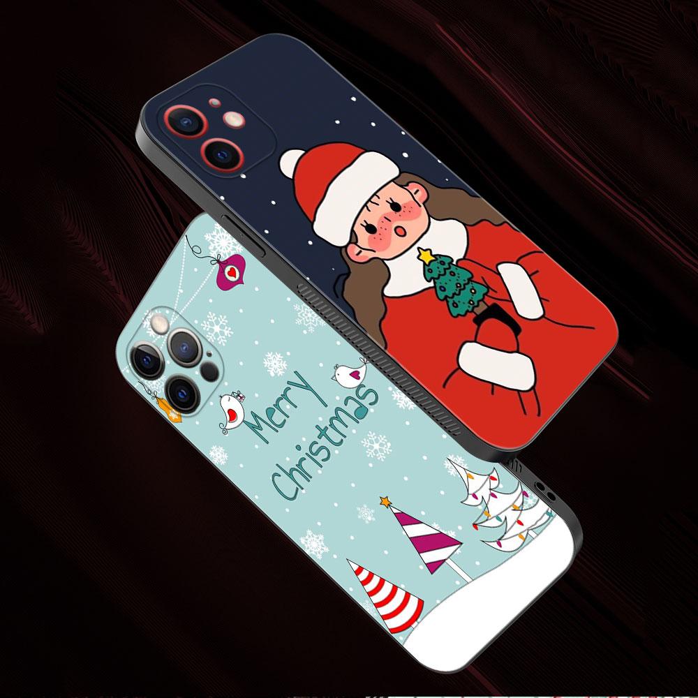 Мягкий силиконовый чехол для телефона для iPhone 14 13 12 11 Pro Max 6 6S 7 8 Plus X XS XR 12 13 Mini Shell Рождественская елка с оленем
