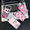 Розовый Стиль Череп Ведьма Ударопрочный Чехол для Телефона для iPhone 17 Air 16 16E 15 Pro Max 14 Plus 13 Mini 12 Задняя Крышка Противоударный Fundas