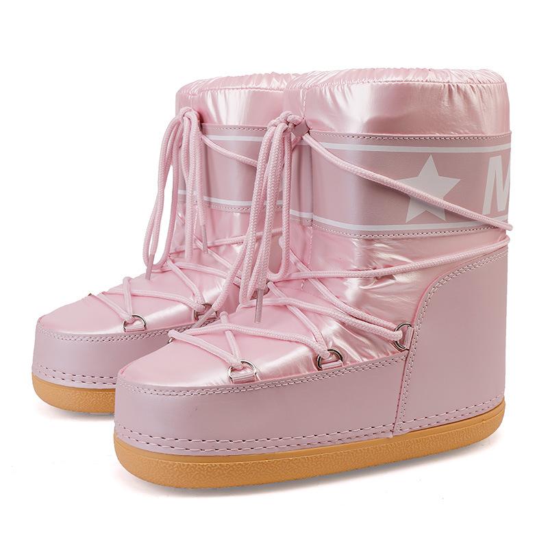 Amoy Women's Winter Moon Sneakers Waterproof and Non-slip Space Boots Warm Medium Snow Boots