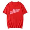 Черная и розовая футболка с одинарным принтом Jump, корейская мода, футболки для женской группы, унисекс, уличная одежда, повседневные свободные футболки с коротким рукавом