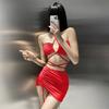European and American sexy straps bikini INS split three-piece swimsuit, small breasts gather spicy strips bikini swimsuit