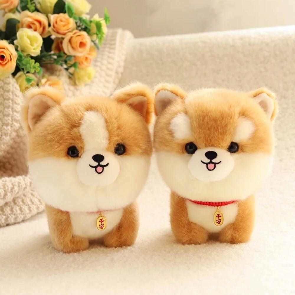 Plush Adorbale Furry Plush Corgi Dog Stuffed Doll Fluffy Puppy Soft Doll  Girl Gift