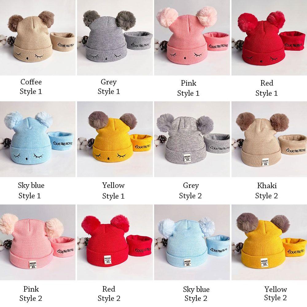 Защита ушей Детская шапка-бини Ветрозащитная шапка Комплект шарфа Зимняя детская вязаная шапка Малыш