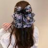 Elegant Women Large Bow Hair Claw Chiffon Big Bowknot Stain Bow Barrettes Hairpin Women Color Ponytail Clip Hair Accessories