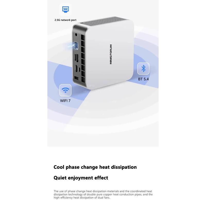 Мини-ПК MINISFORUM AI X1 370 AMD Ryzen AI 9 HX 370 96 ГБ DDR5 2 ТБ WiFi 7 Двойной 2.5G LAN Copilot AI Адаптер 135 Вт Офисный ПК Игровой