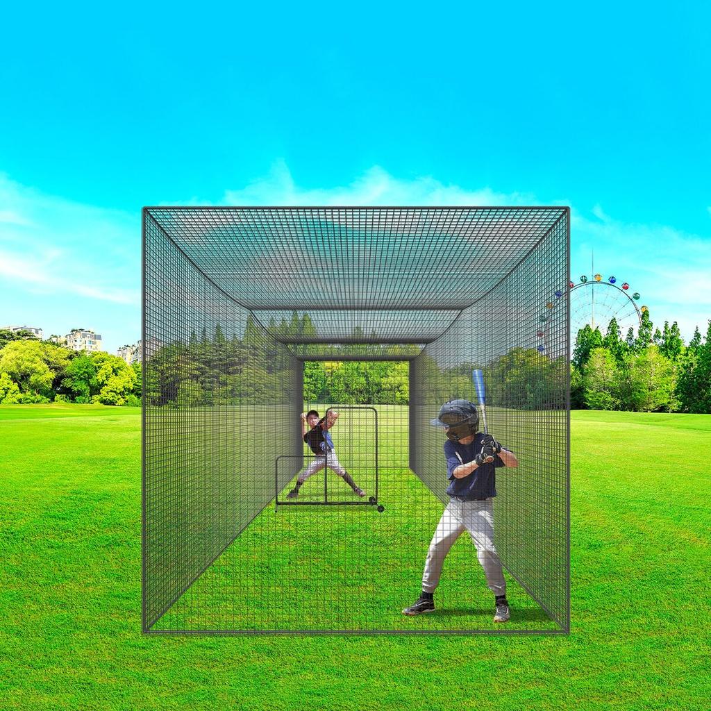 Baseball Batting Netting, Professional Softball Baseball Batting Hitting Training Net, Practice Portable Pitching Cage Net with Door & Carry Bag,