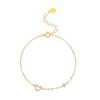 18K Gold Plated S925 Sterling Silver Heart Bubble Bracelet - Elegant Heart-Shaped Design for Women