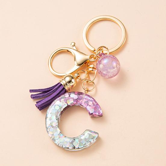 Брелок-подвеска с буквой и кисточкой, блестящие блестки в форме сердца, чашка с буквами, брелок-подвеска, брелок из смолы, аксессуар для кружки