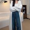 Women's Hooded Long Knitted Sweater Coats Fashion Casual Loose Jacket Women Solid Autumn and Winter Cardigan Vintage Thick Lazy Style Cardigans 25328