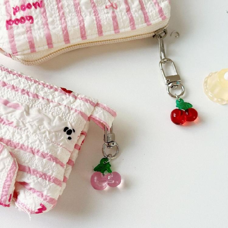 Fashion Cherries Charm Handbag Pendant Keychain Women Exquisite Fruit Cherries Bag Accessory Eye Catching Gift for Women
