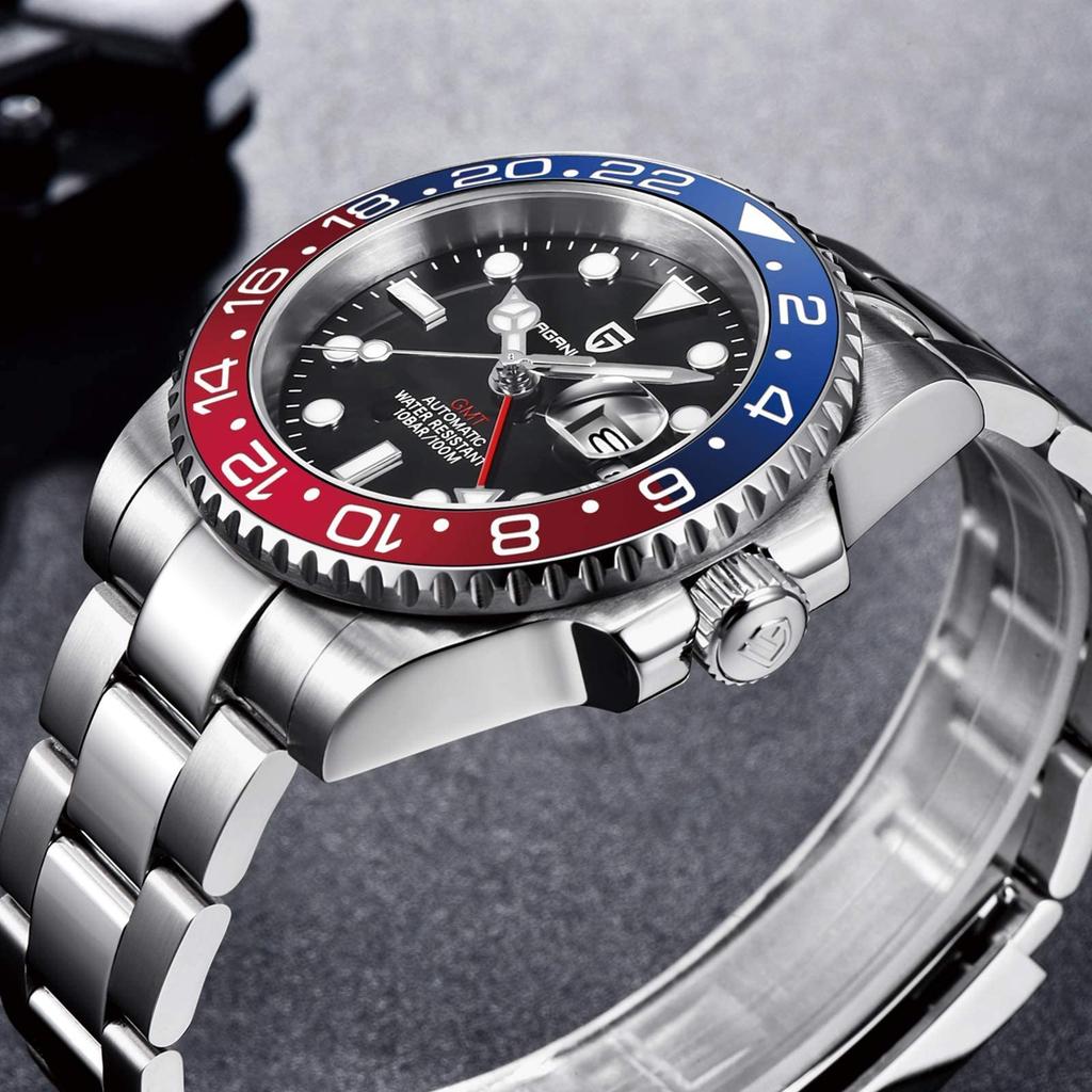 Часы PAGANI DESIGN GMT с автоподзаводом, сделано в Японии, механизм для дайвинга, механический, корпус в комплекте, водонепроницаемый керамический безель, деловой, деловой, деловой, деловой костюм