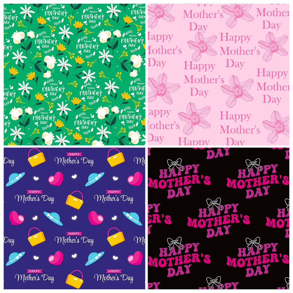 12 Mother'S Day Congratulations, Warm-Colored Backing Paper, Holiday Decorative Handbook Material Paper