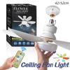 Светодиодный потолочный светильник с вентилятором 40 Вт E27 с дистанционным управлением для регулировки яркости, подходит для гостиной, кабинета, домашнего хозяйства 42 см 52 см
