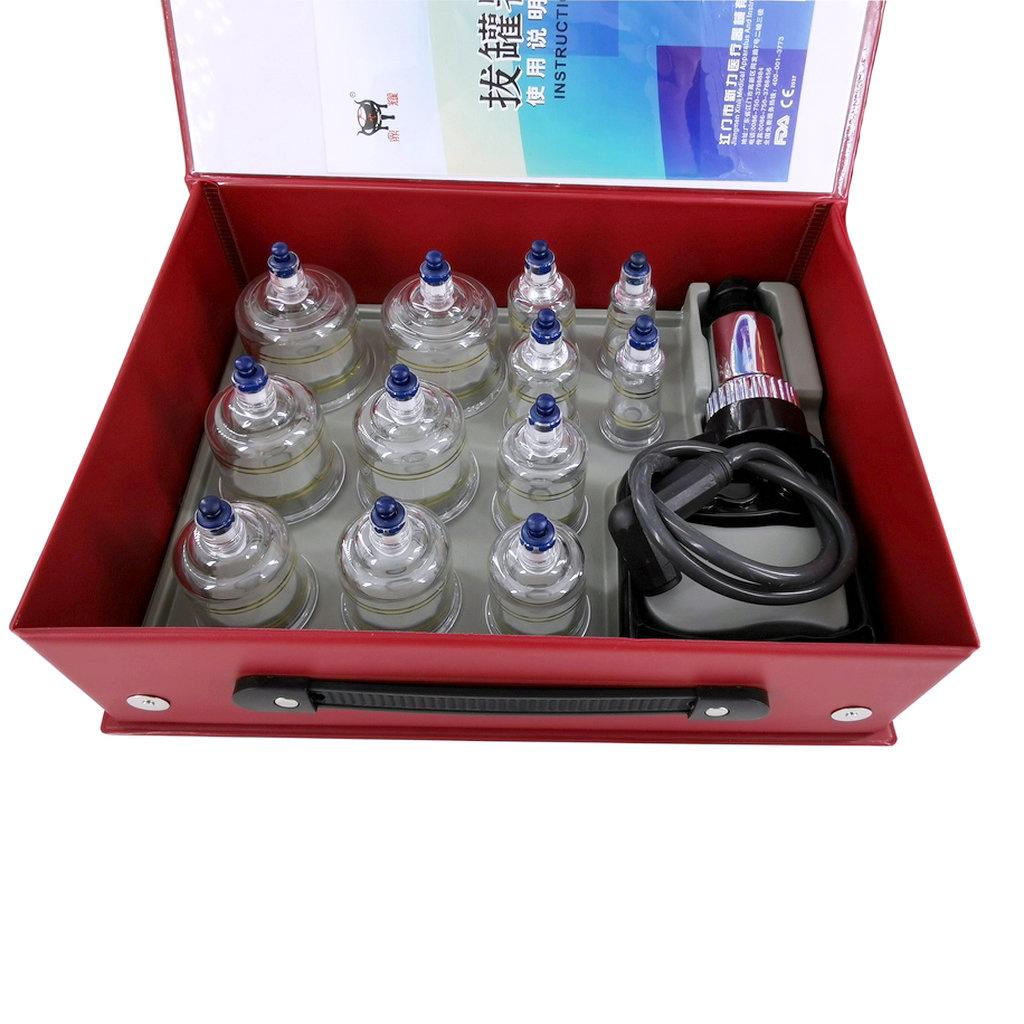 12 шт., набор присосок для вакуумных банок, пластиковый вакуумный массажер, медицинские чашки, банки, терапевтический набор банок для массажа