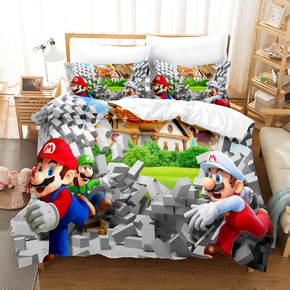 Children'S Animation 3D Digital Printing Three-Piece Set Animation Three-Piece Set Home Textile Bed Sheet Kit