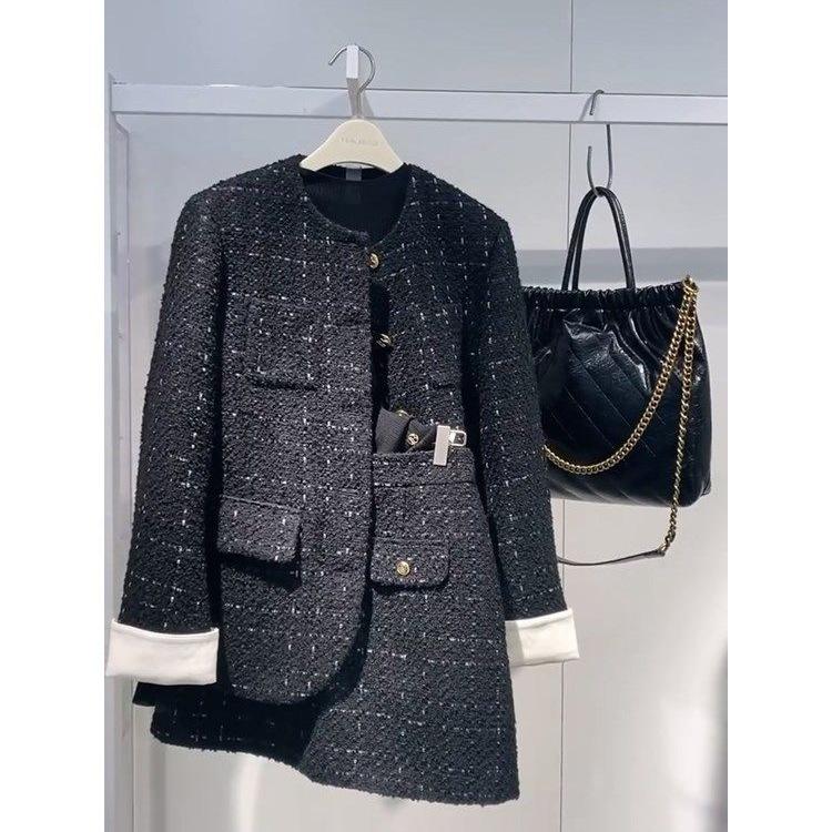 Женский комплект из двух предметов в корейском стиле на осень/зиму: Пальто и юбка миди