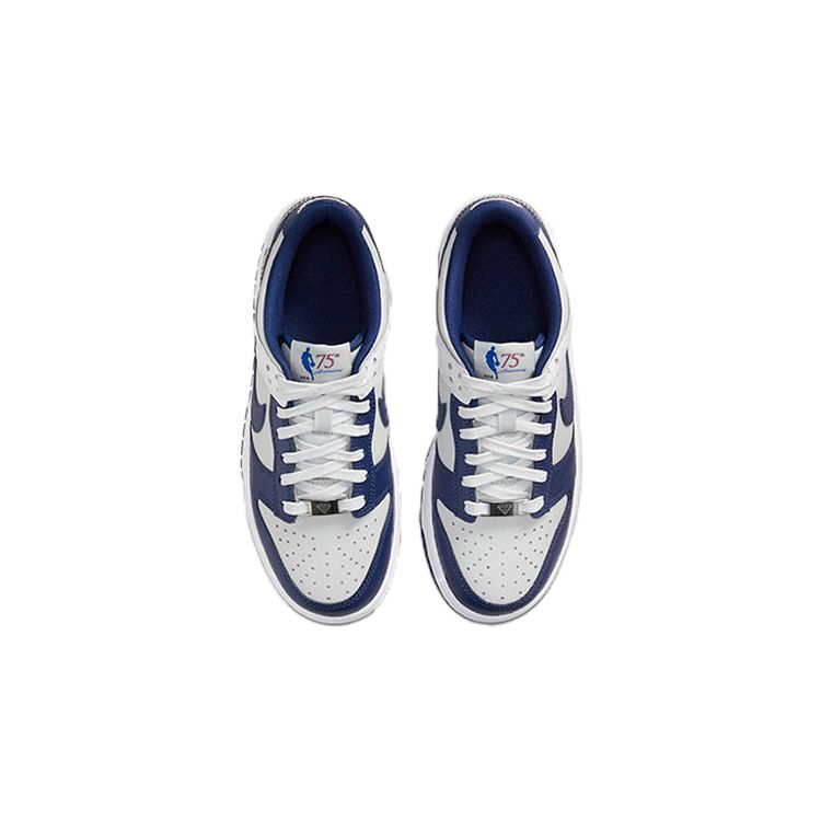 NBA x Nike Dunk Low EMB GS 75-летие - Nets Детские кроссовки Белый Темно-синий Серый DO6288-001