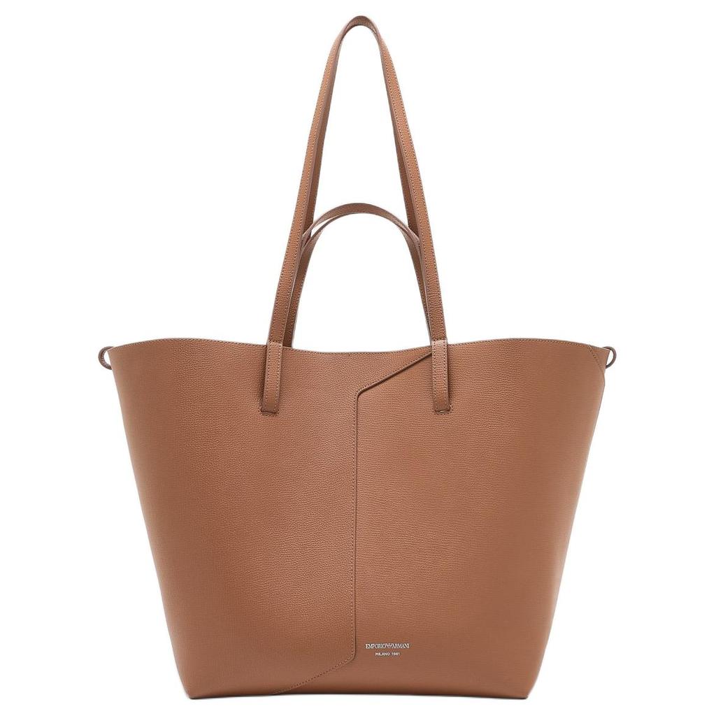 Emporio Armani 1981 Silk Screen Printed Logo Leather Tote Shoulder Bag Women bags EW005668-AF29459-U6124