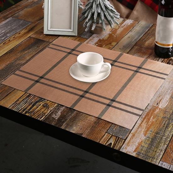 Table Placemat Plaid Print Table Mat Washable Heat Resistant Heat Resistant Placemat