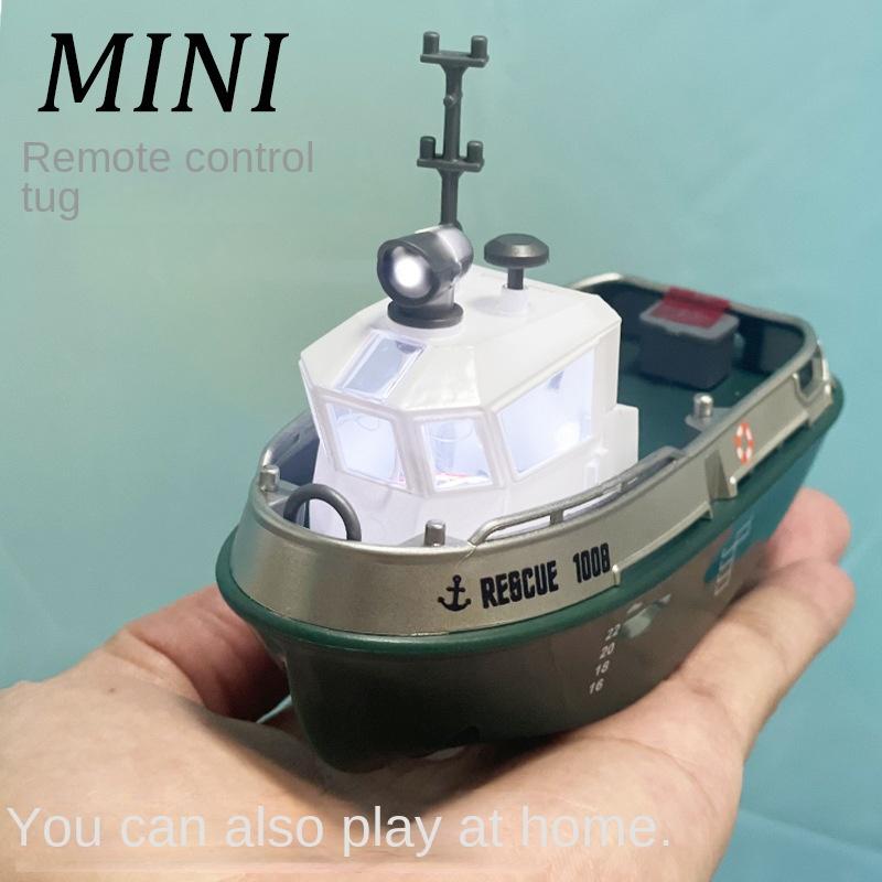Мини-лодка на радиоуправлении 2,4 ГГц, Водная RC-игрушка для детей, Перезаряжаемая модель буксира, Электрический корабль против опрокидывания