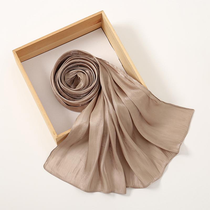 Однотонная Рамадан Мода Женский Хиджаб Шарф Длинный Шелковый Мягкий Скользящий Удобный Шарф Шаль Мусульманский Шейный Платок На Открытом Воздухе Бандана