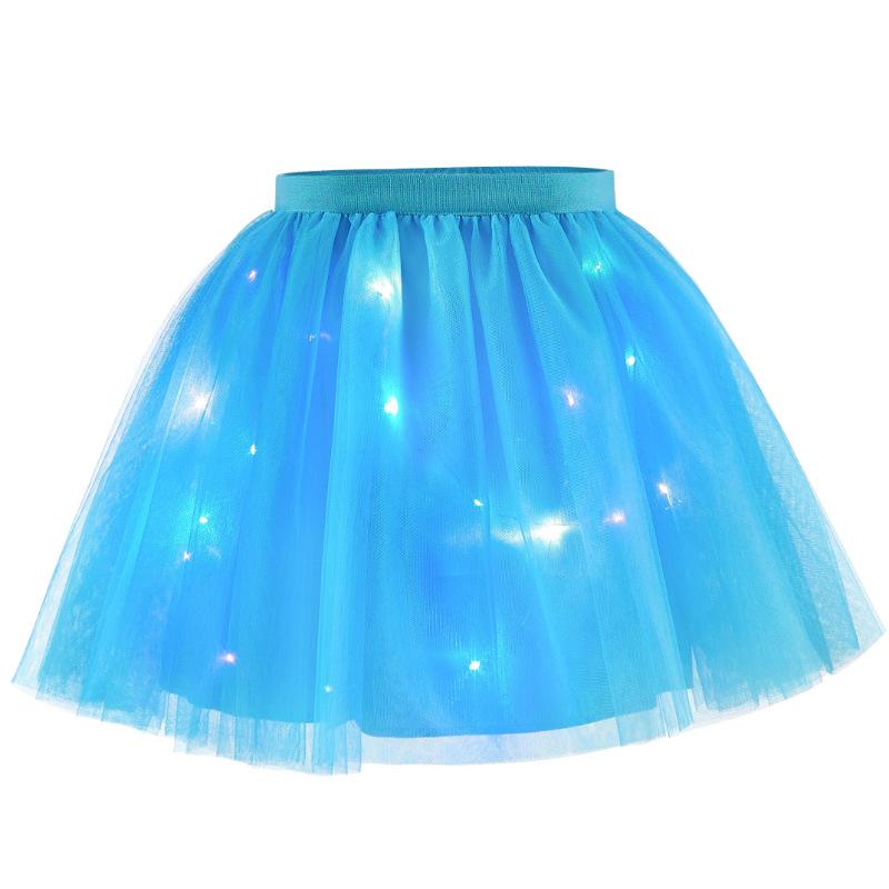 Rainbow Light-up Skirt Glowing Puff Skirt Angel Fairy Princess and Elf Short Skirt Magic Set Tulle Skirt Fluffy Layered Tulle Tutu Skirt