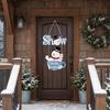 Cute Snowman Wooden Door Hanger Decorative Winter Welcome Sign  Indoor