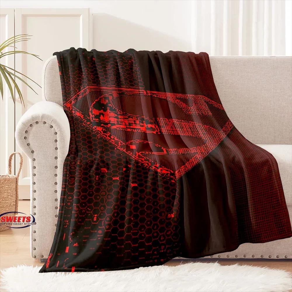 New Arrive Classic Superman Logo Blanket Sofa Bed Cover Four Season Soft Fluffy Quilt Blanket Flannel Throw Outdoor Leisure Nap