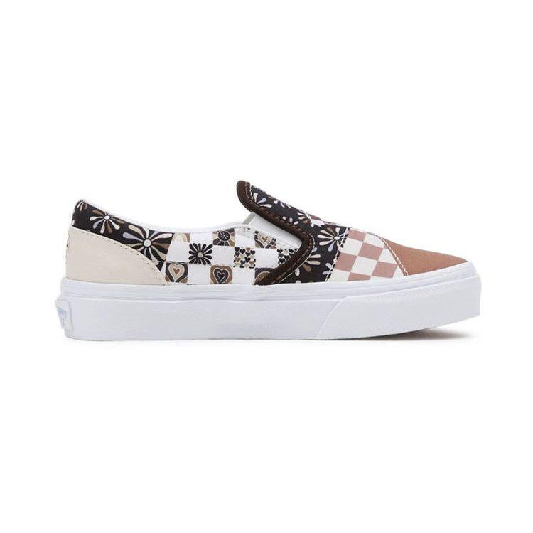 Vans Slip on Checkerboard Low top Kids' Skateboarding Shoes Beige Brown Children Aged 3 7 Years Old VN0A7Q5GAS0