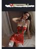 Rose-Inspired Sexy Sheer Mesh Christmas Lingerie Set 4930: Elegant Low-Cut Temptation Slip Dress