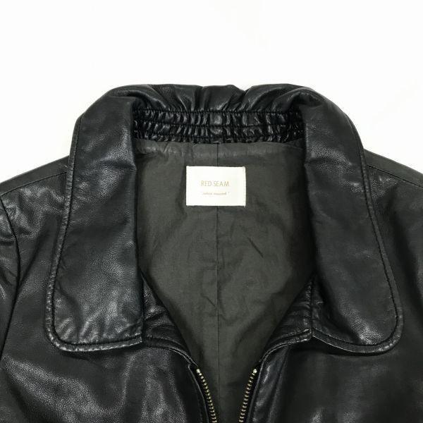 Куртка из овчины и кожи ягненка Urban Research с красной строчкой / Женская / F / Черная / Короткая длина(ИСПОЛЬЗОВАЛ)