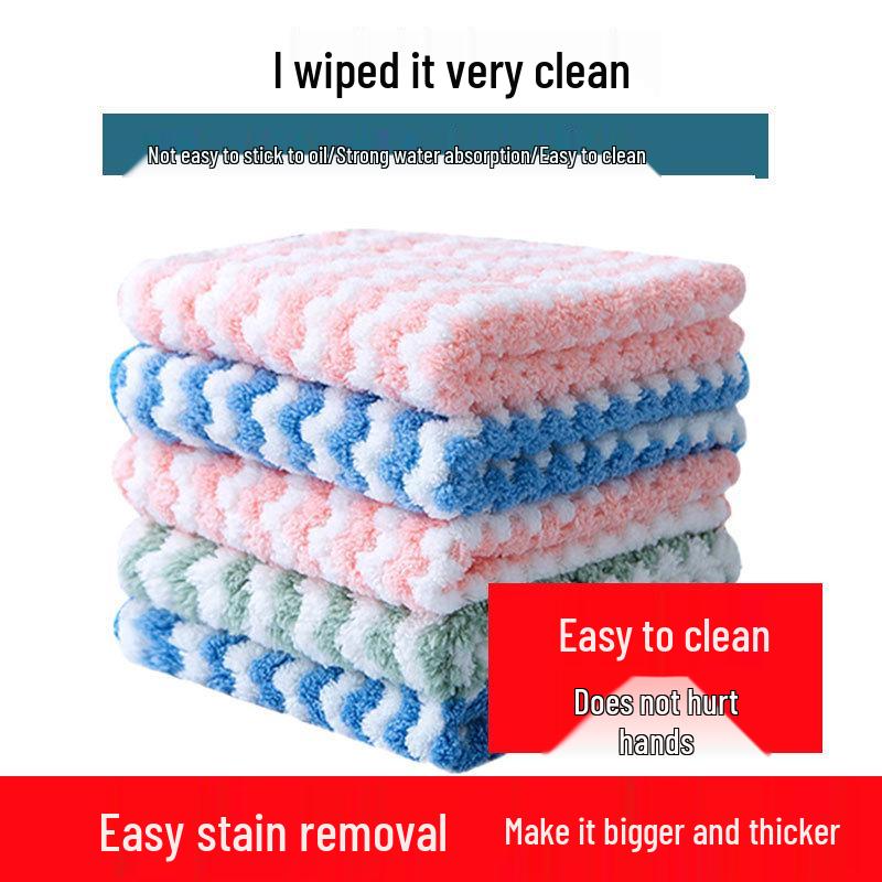 Катионная коралловая флисовая абсорбирующая вафельная салфетка для посуды - нелипкая масляная кухонная чистящая ткань