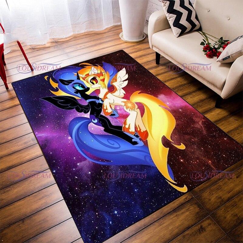 Ковер с героями мультфильмов, детские домашние ковры с единорогом для детской комнаты, мягкие игровые коврики для ползания, волосатый напольный коврик, декор для гостиной, спальни, ковер
