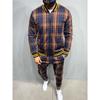 Zipper Set Colorful Plaid Men Casual Autumn Tracksuit Set Male Sweatshirt Pocket Fashion Jackets Men Tracksuit Sets Mens Set